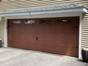 wood finish garage door