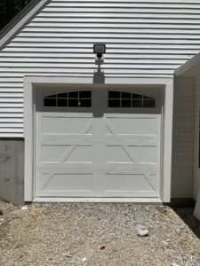 garage door with motion sensored light